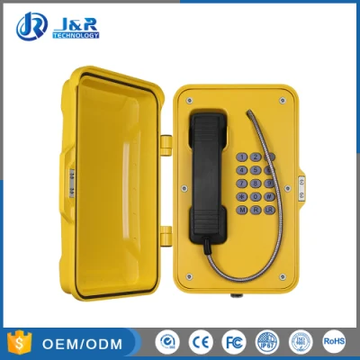 Telefone de emergência robusto à prova de intempéries para marinha, telefone VoIP de túnel resistente à umidade